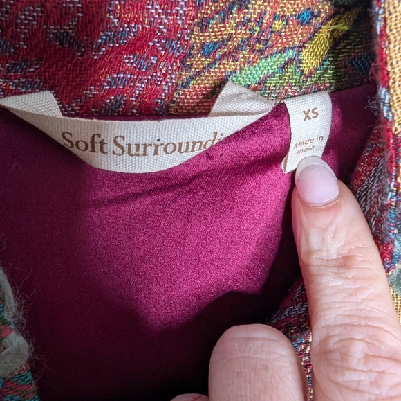 Soft Surroundings Patchwork Tapestry Jacket XS Textured - Picture 3 of 6